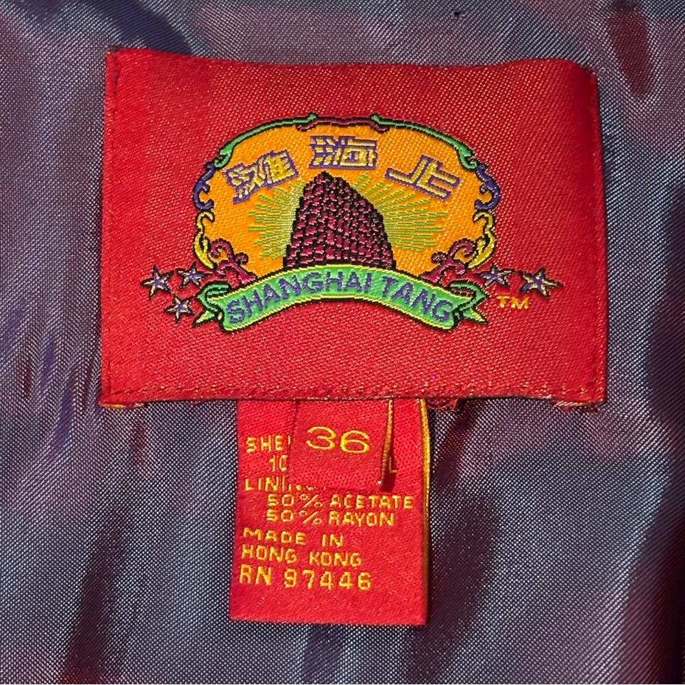 Shanghai Tang Wool Checkered Button Up Jacket - image 6